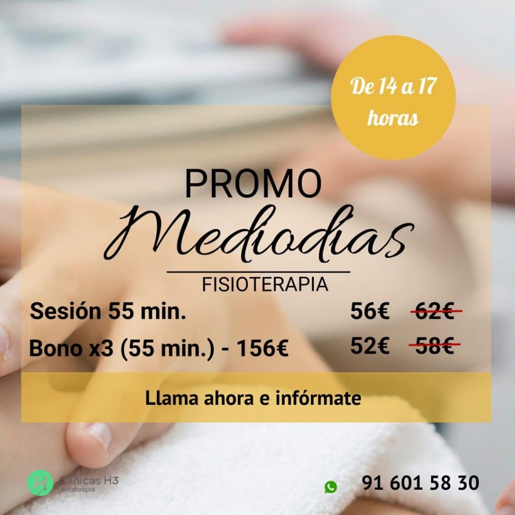 Promocion 20% descuento en fisioterapia en Madrid en H3 Caamaño